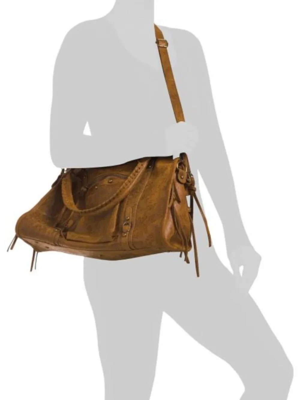 GAVE LUX Made In Italy Leather Large Satchel Brush Front Zip